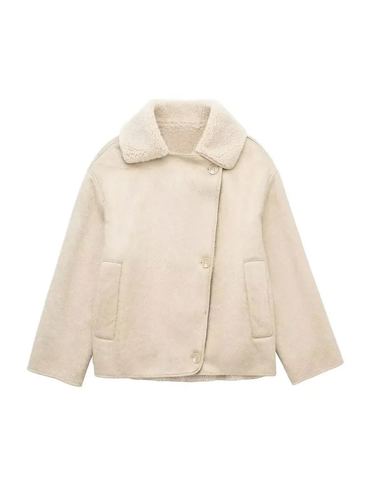 Lila - Cream Vintage Leather Jacket