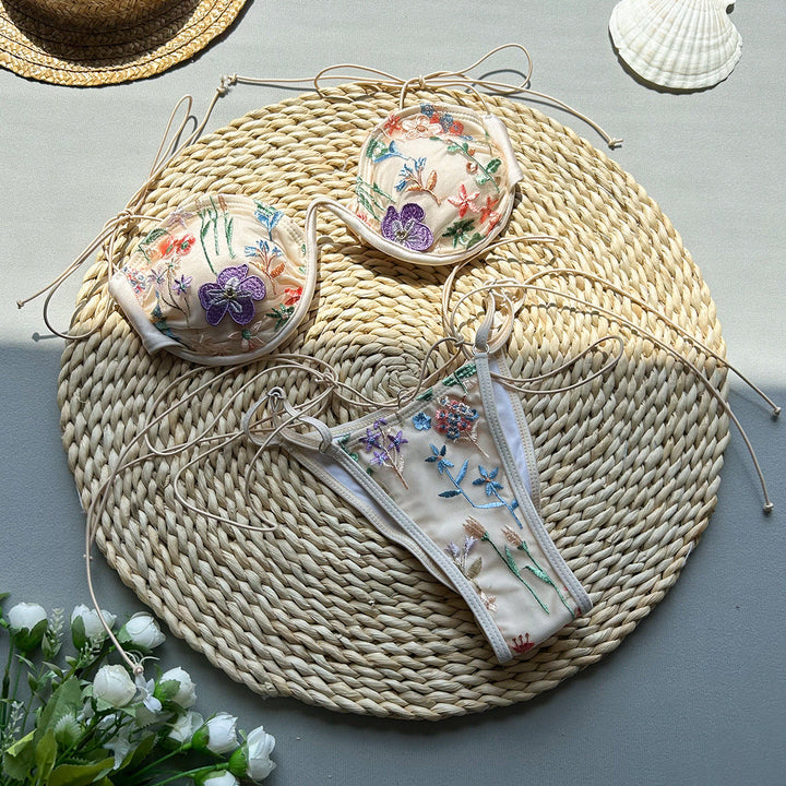 Novalee | Embroidery Split Swimsuit