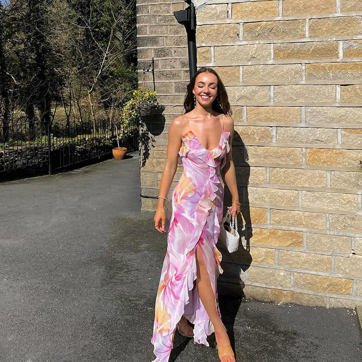 Nylah | Floral Ruffle Maxi Dress