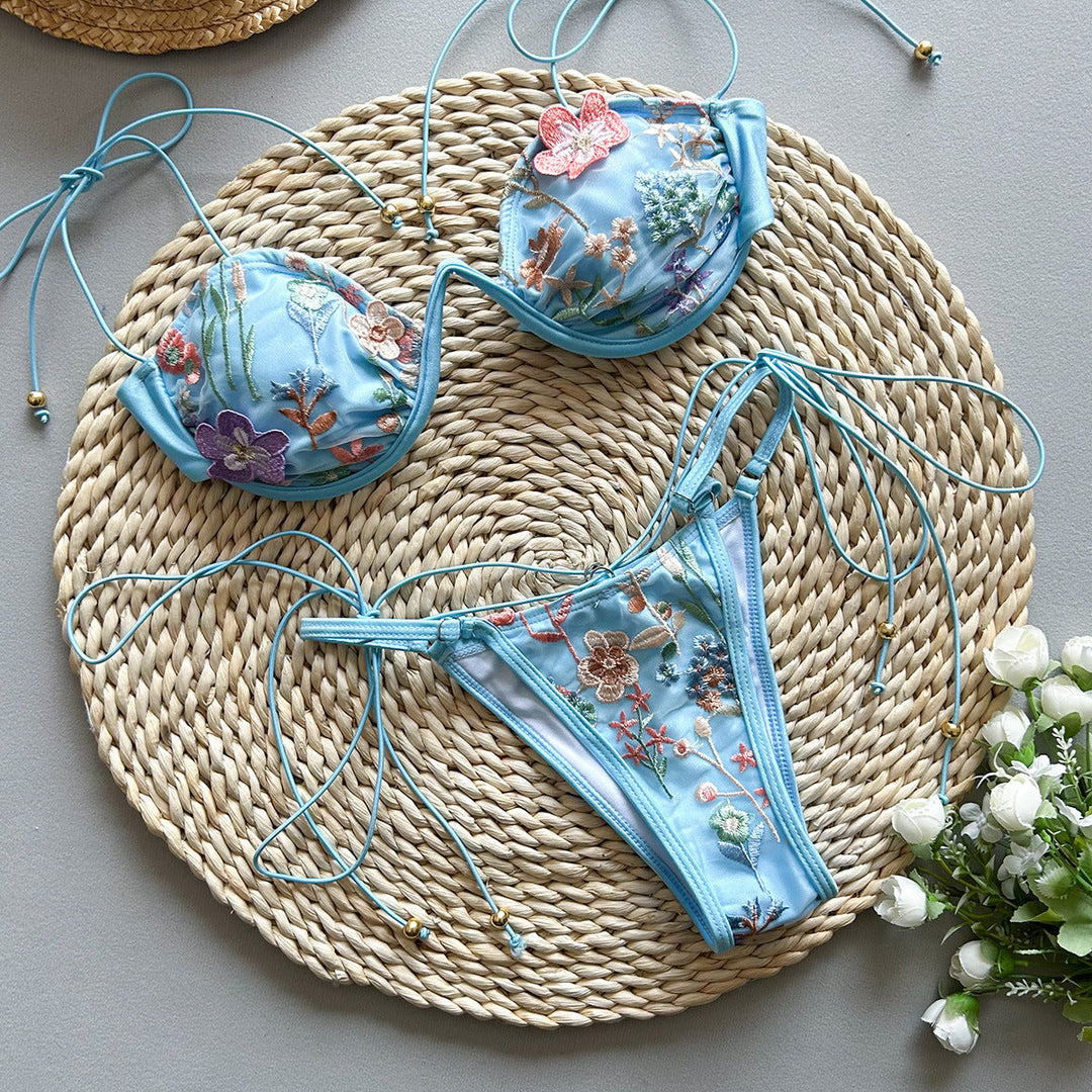 Novalee | Embroidery Split Swimsuit