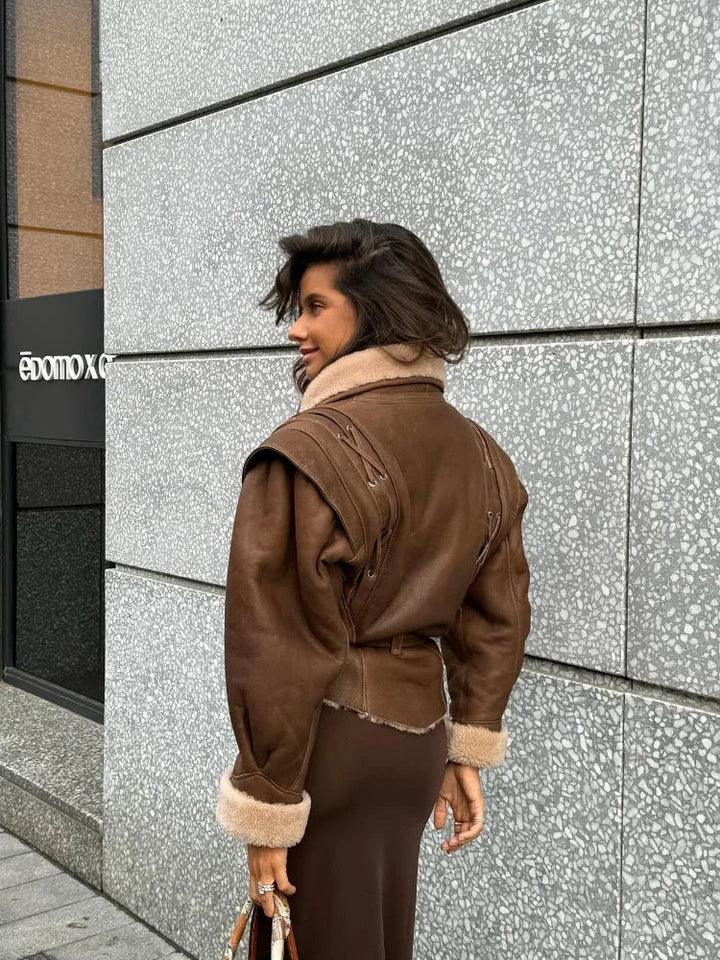 Mia - Lace Up Vintage Jacket