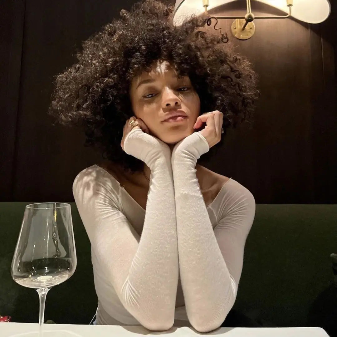 Adrienna - Camel Sheer Mesh Top