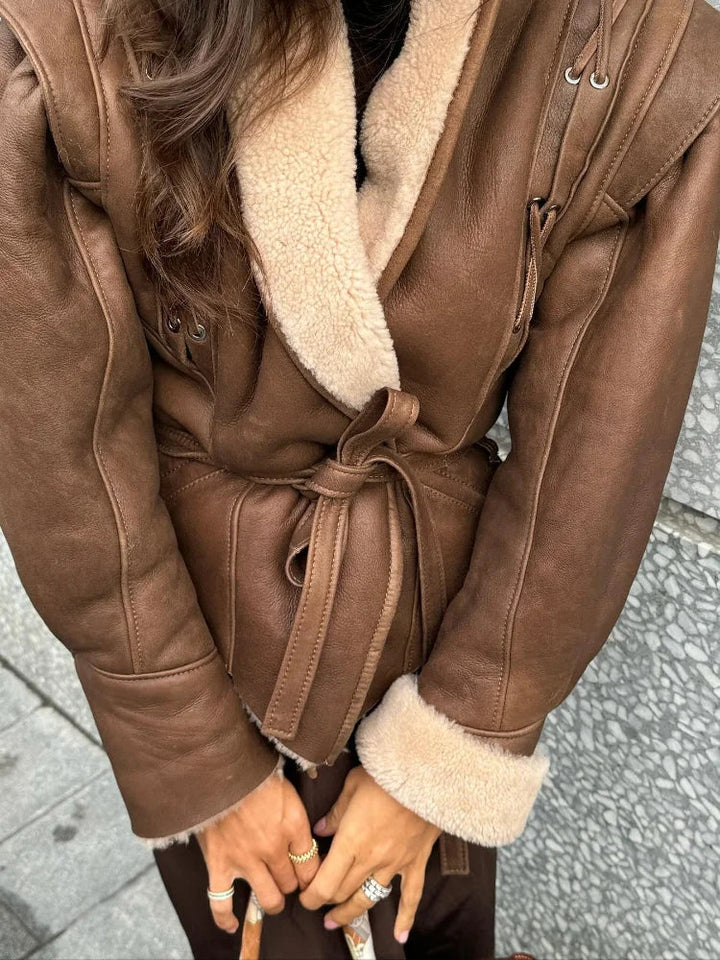 Mia - Lace Up Vintage Jacket