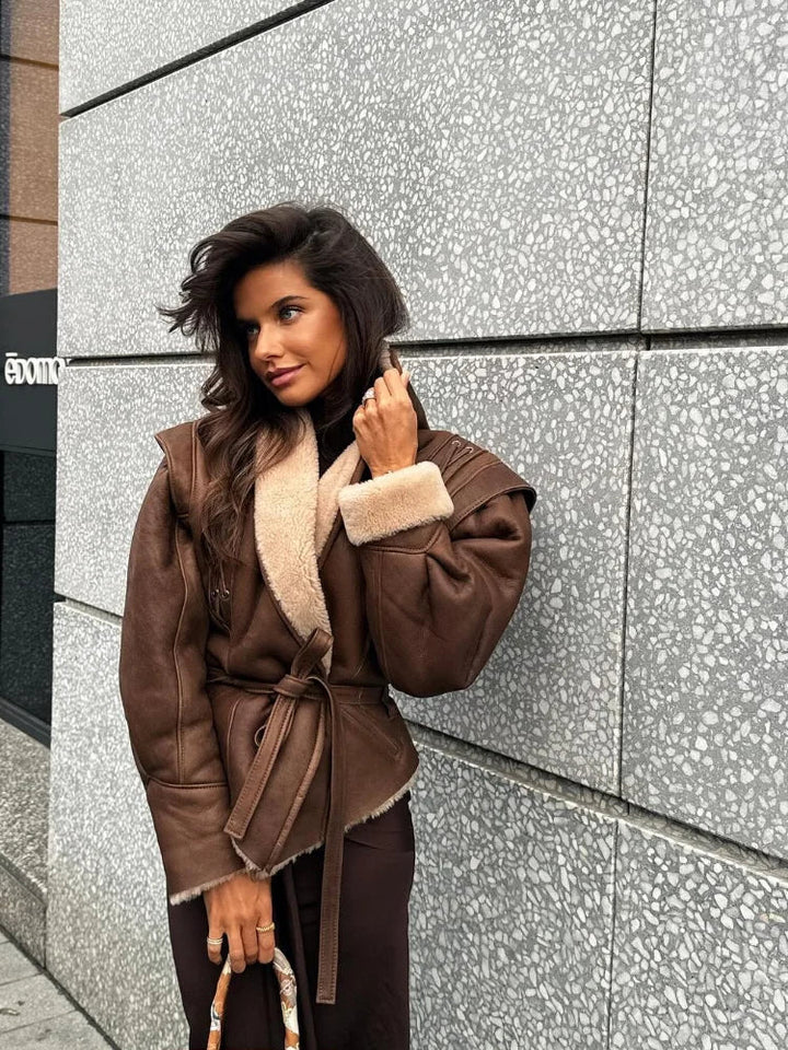 Mia - Lace Up Vintage Jacket