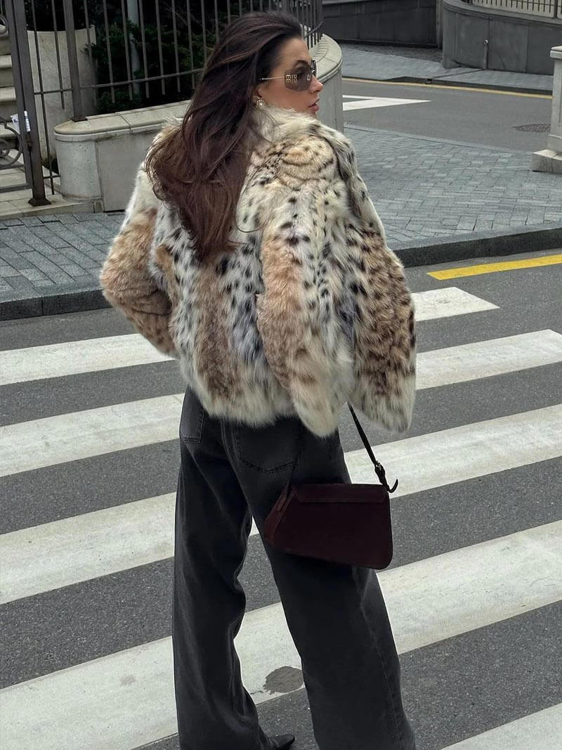 Sienna - Leopard Print Faux Fur Jacket
