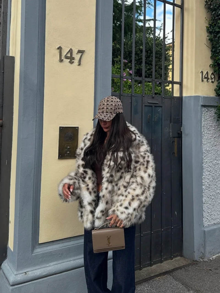 Sienna - Leopard Print Faux Fur Jacket