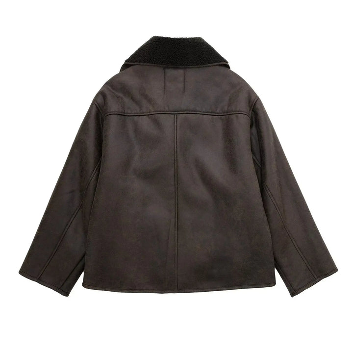 Lila - Cream Vintage Leather Jacket