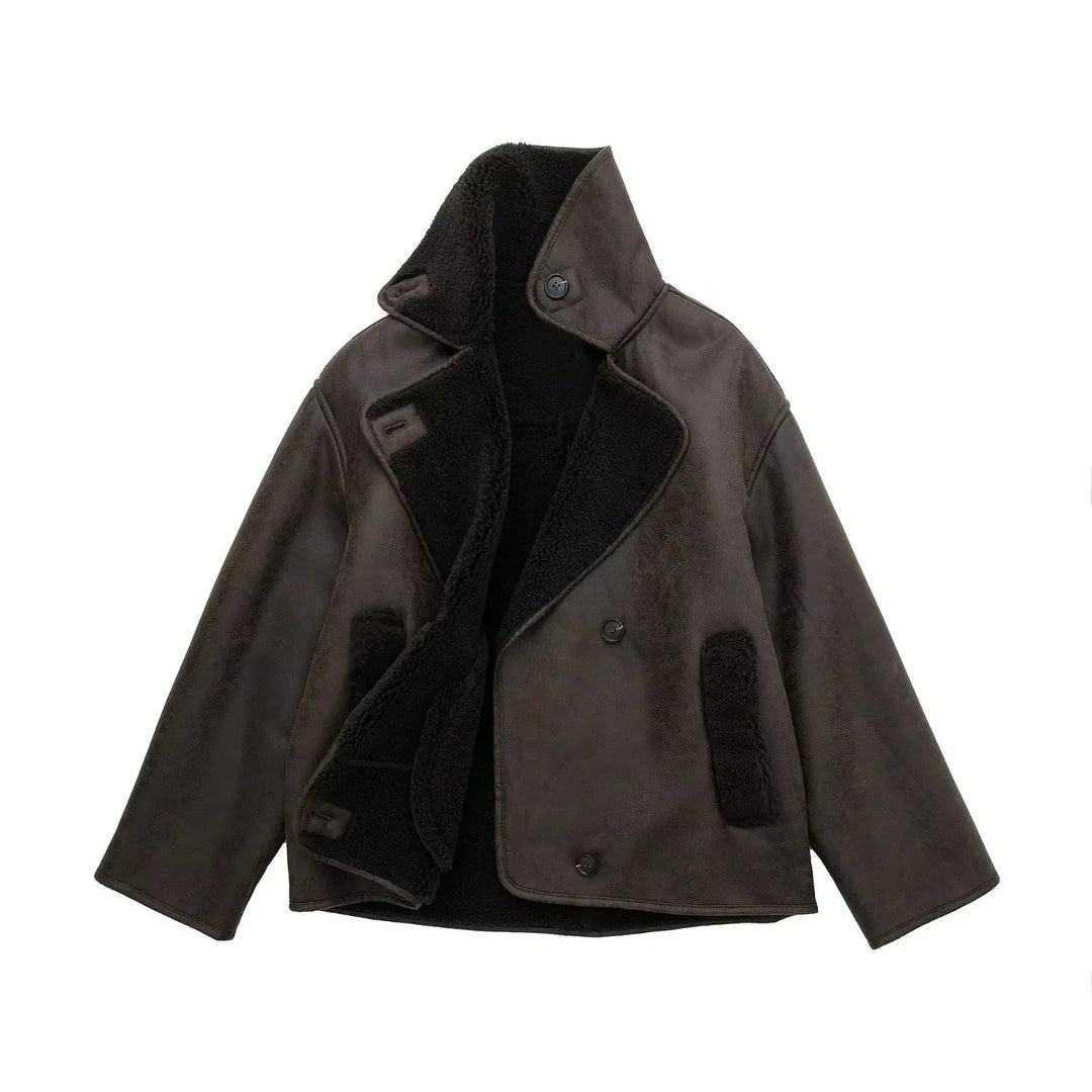 Lila - Cream Vintage Leather Jacket