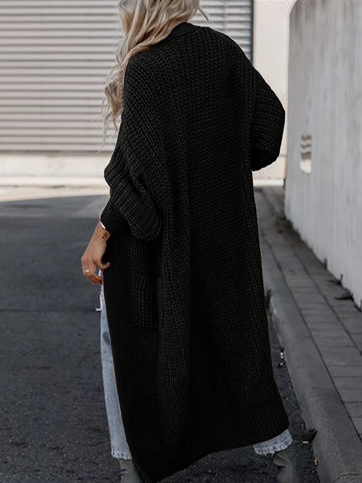 Aria- Midi Knit Pocket Cardigan