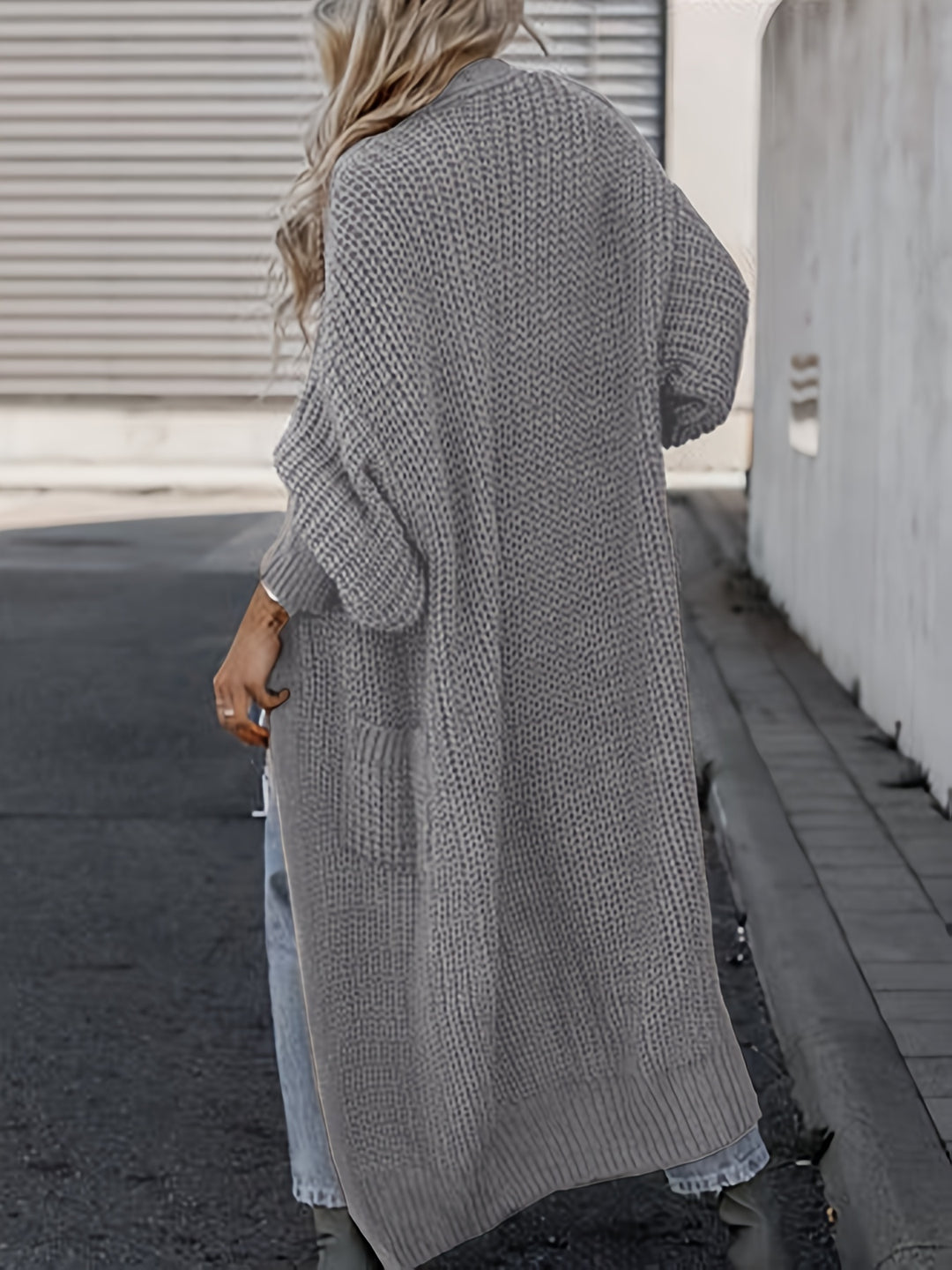 Aria- Midi Knit Pocket Cardigan