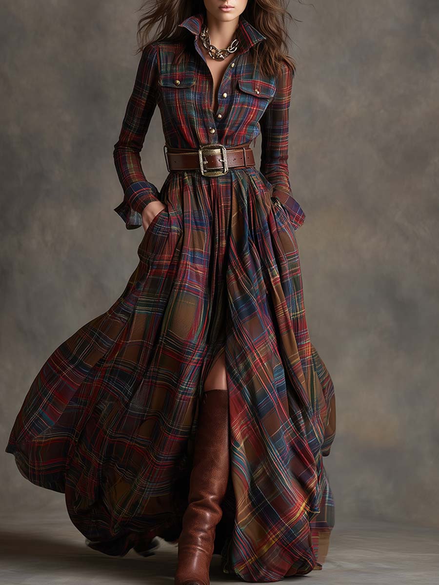 Dahlia | Highland Plaid Maxi Dress