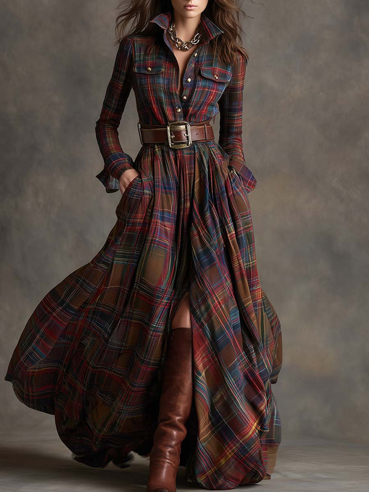 Dahlia | Highland Plaid Maxi Dress