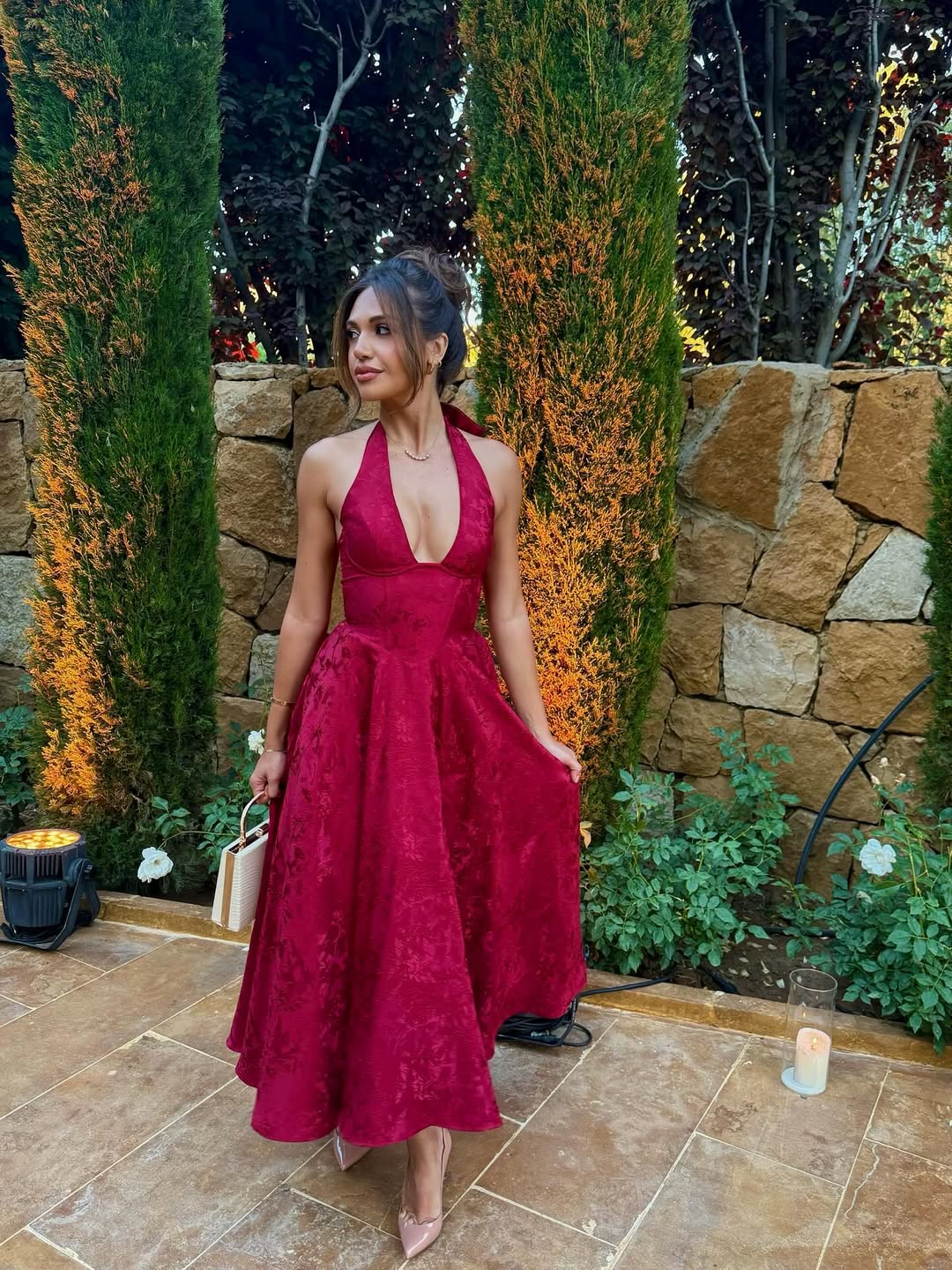 Esmeralda | Halter Sleeveless Midi Dress