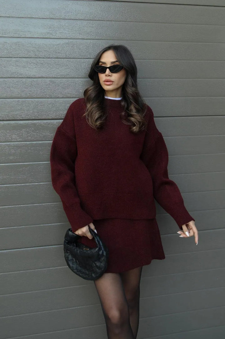 Olivia - Jumper And Mini Skirt Knitted Co-Ord