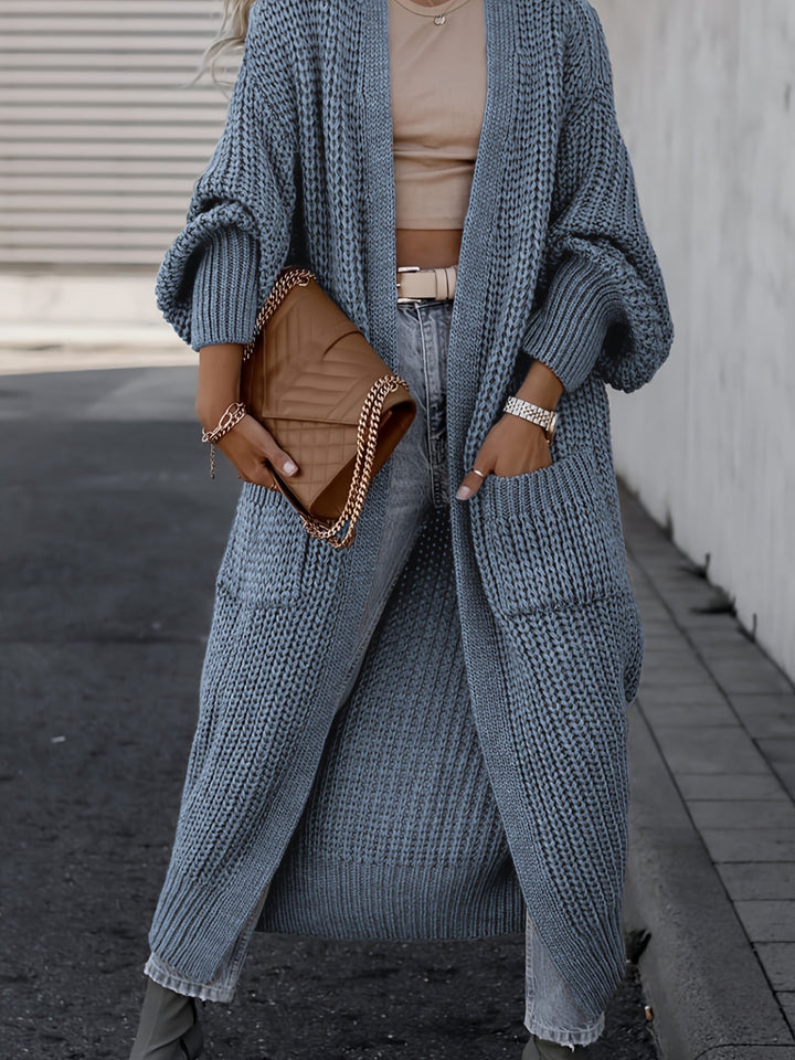 Aria- Midi Knit Pocket Cardigan