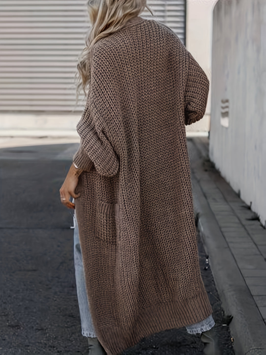 Aria- Midi Knit Pocket Cardigan