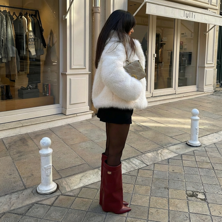 Orie | Buckle Pointed-Toe Knee-High Boots