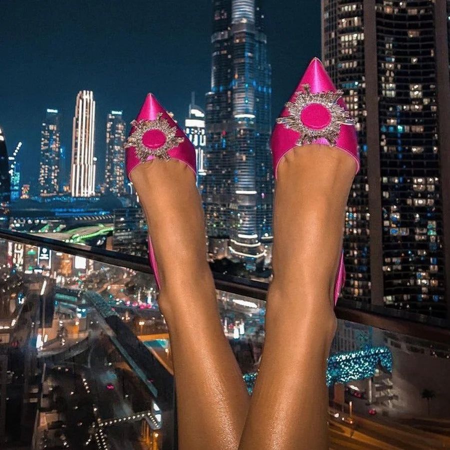 Monica - Slingback Rhinestone High-Heel