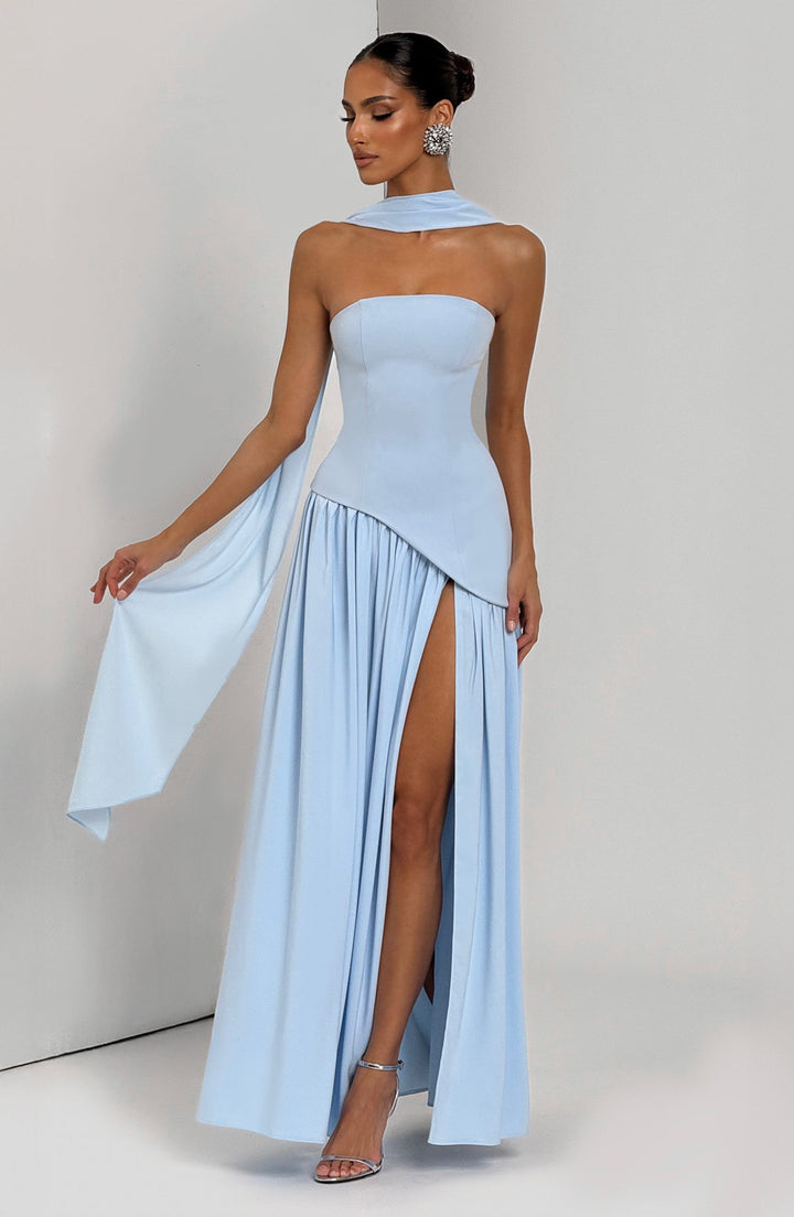 Jiselle | Brown Tight High Split Maxi Dress