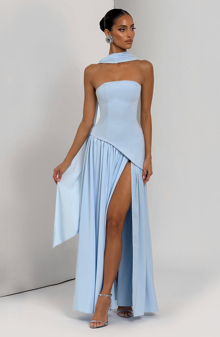 Jiselle | Brown Tight High Split Maxi Dress