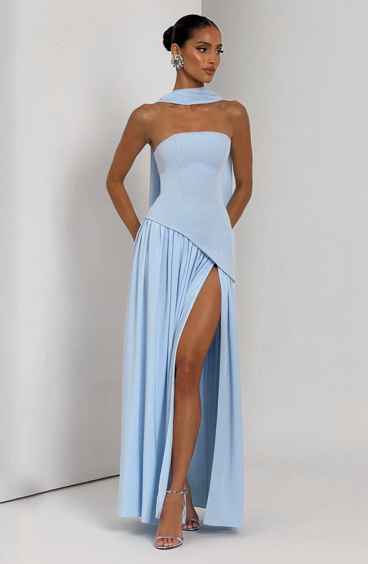 Jiselle | Brown Tight High Split Maxi Dress