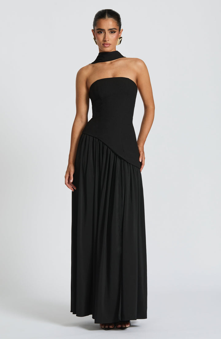 Jiselle | Brown Tight High Split Maxi Dress