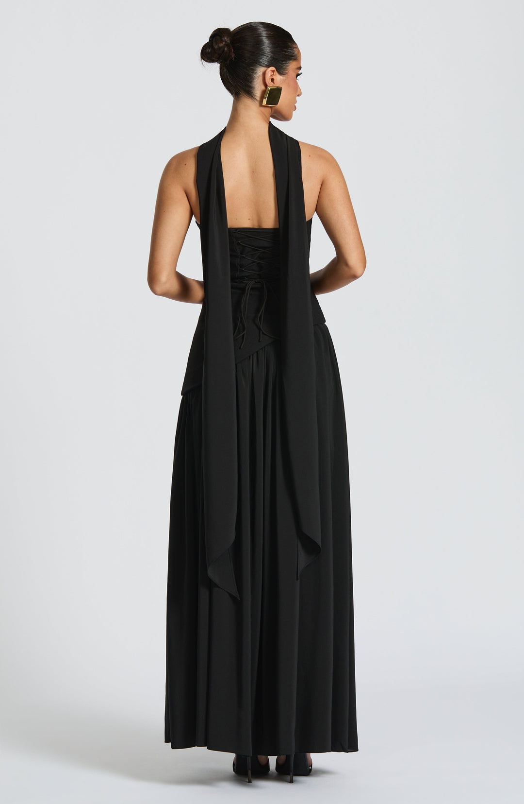 Jiselle | Brown Tight High Split Maxi Dress