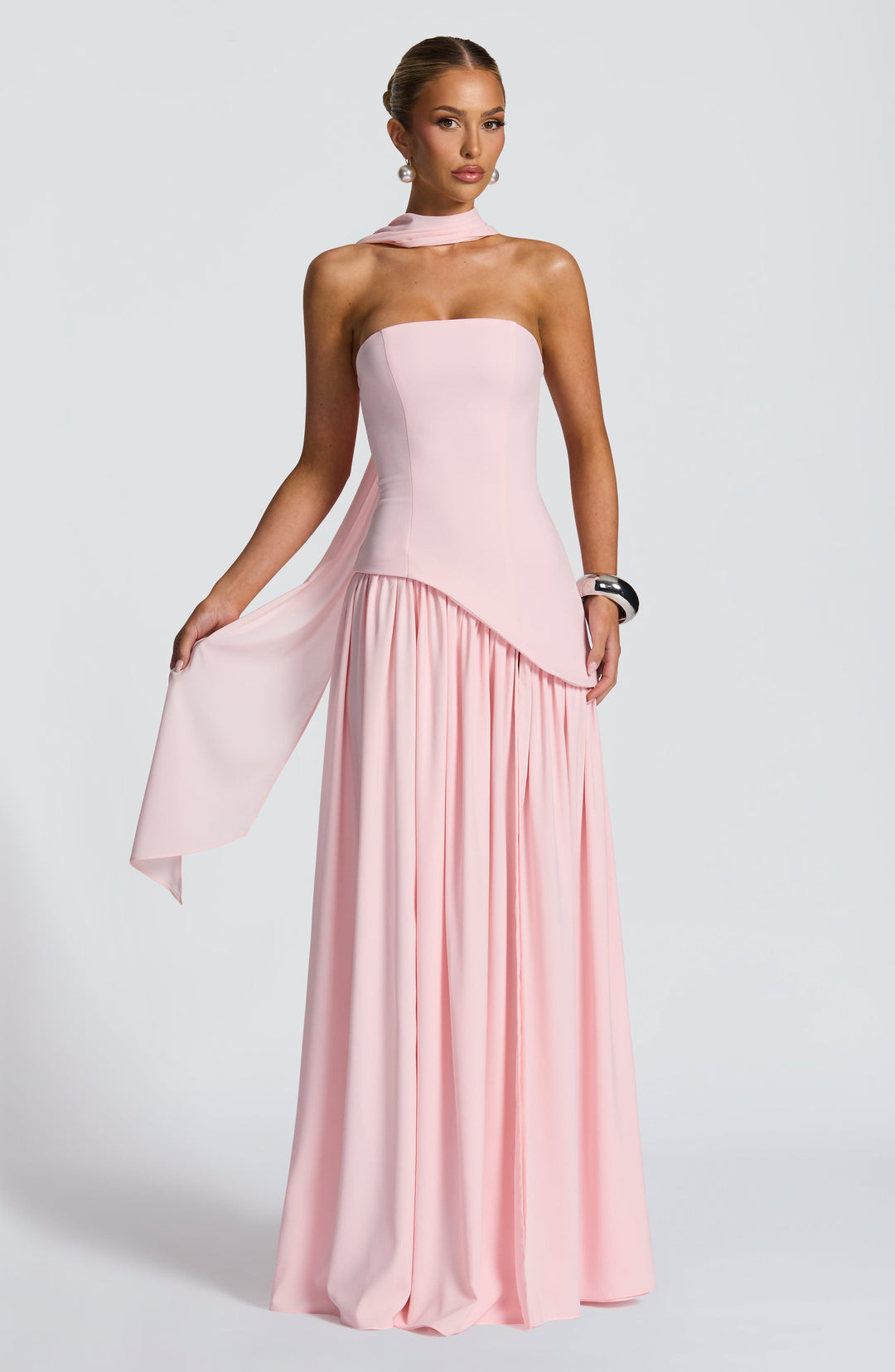 Jiselle | Brown Tight High Split Maxi Dress