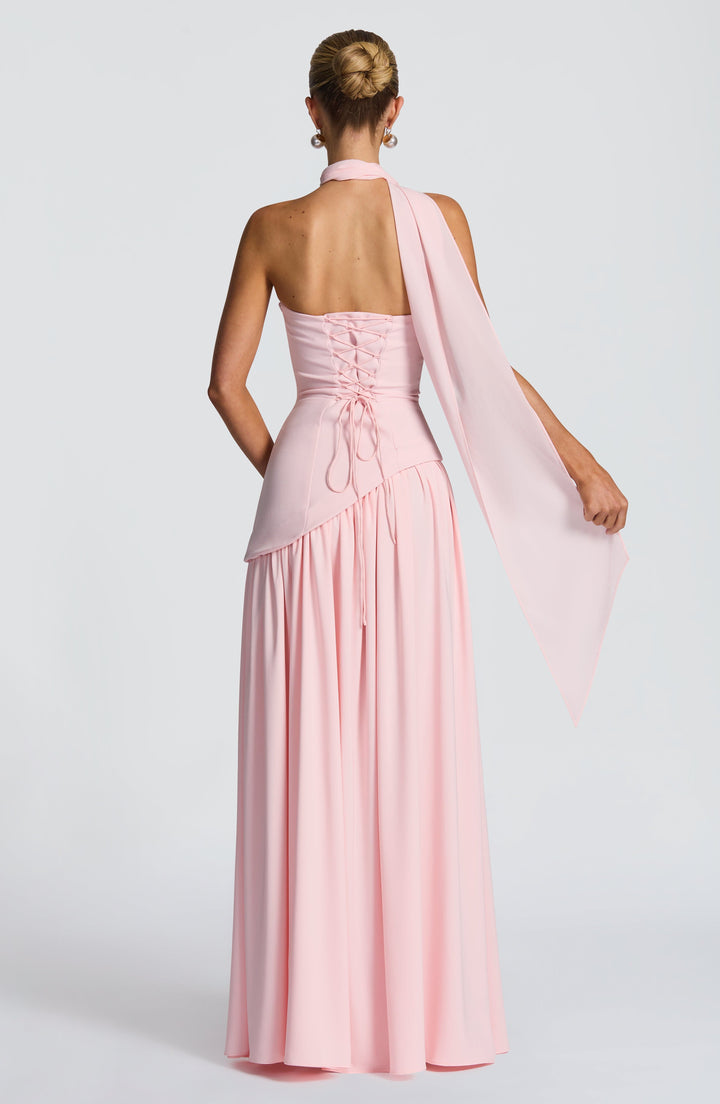 Jiselle | Brown Tight High Split Maxi Dress