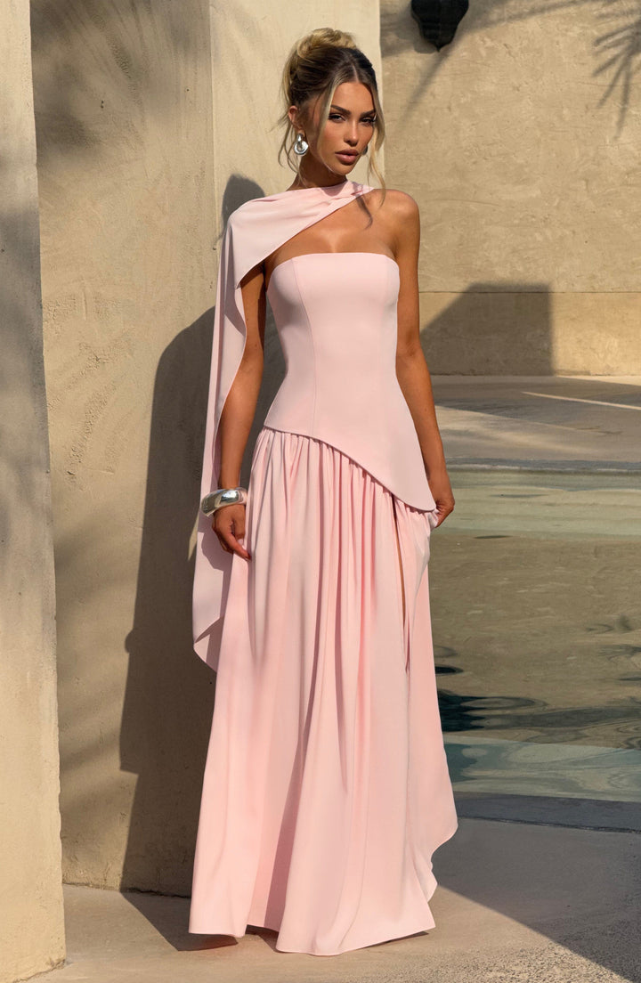 Jiselle | Brown Tight High Split Maxi Dress