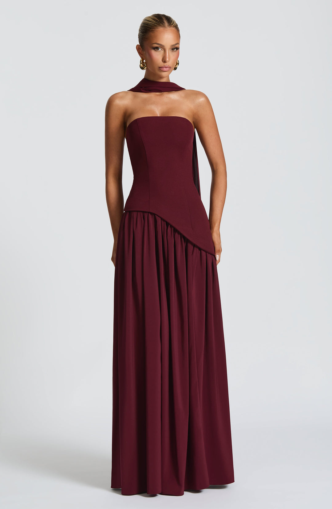 Jiselle | Brown Tight High Split Maxi Dress