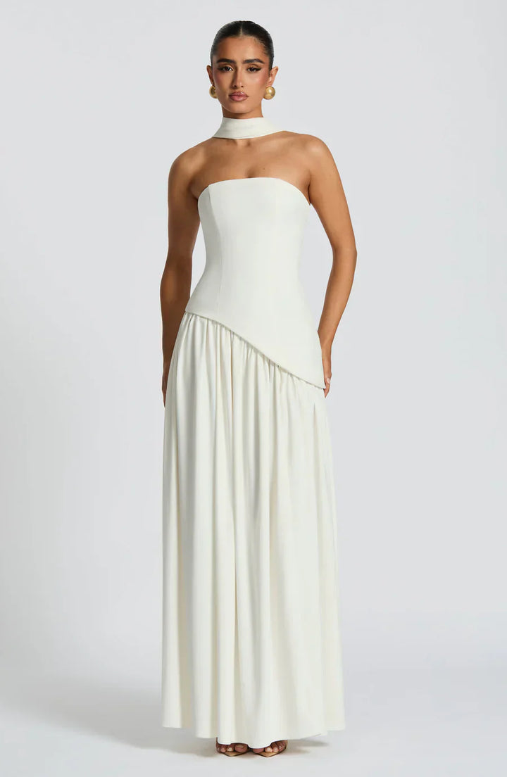Jiselle - Yellow Tight High Split Maxi Dress