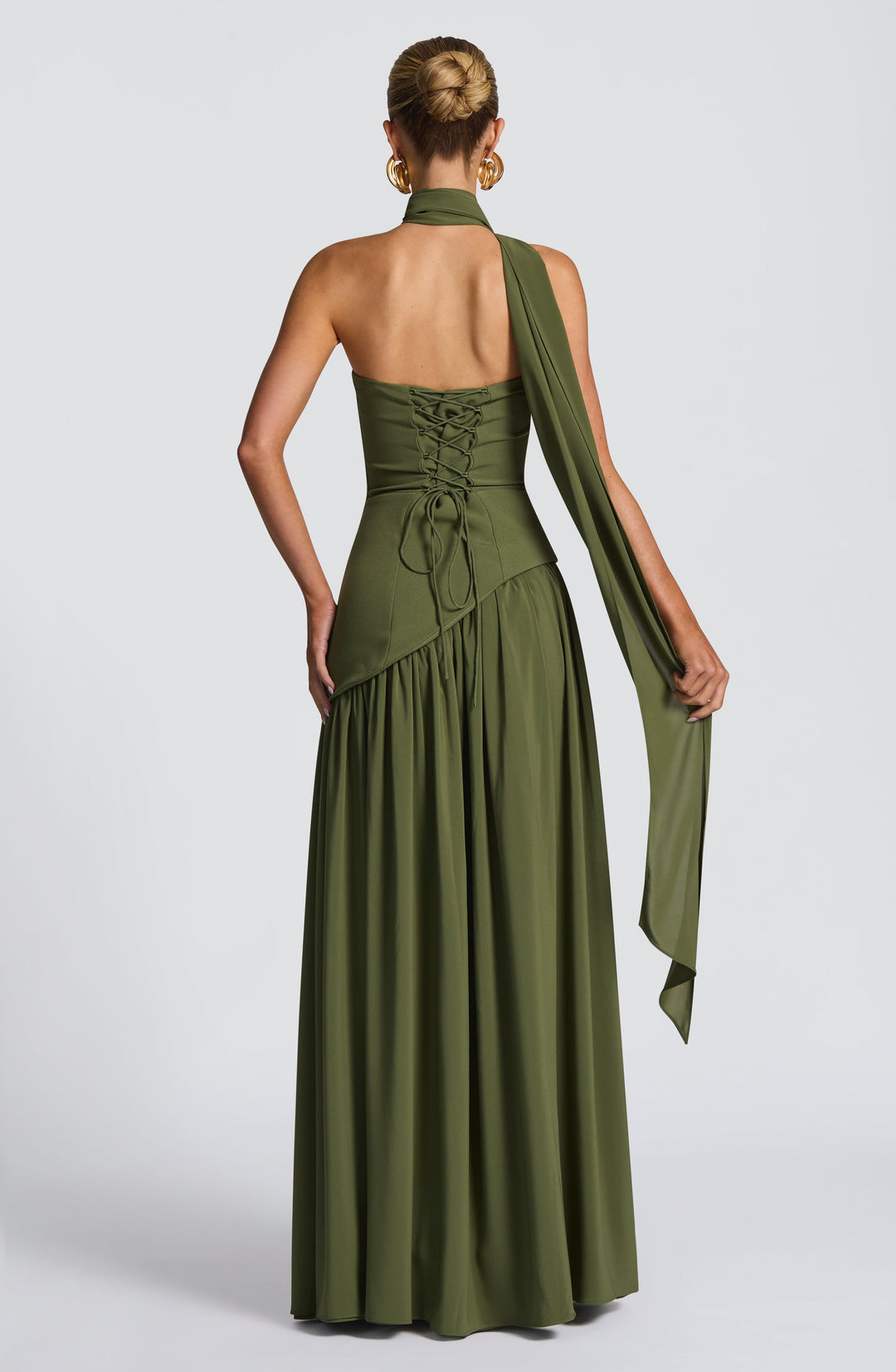 Jiselle | Brown Tight High Split Maxi Dress