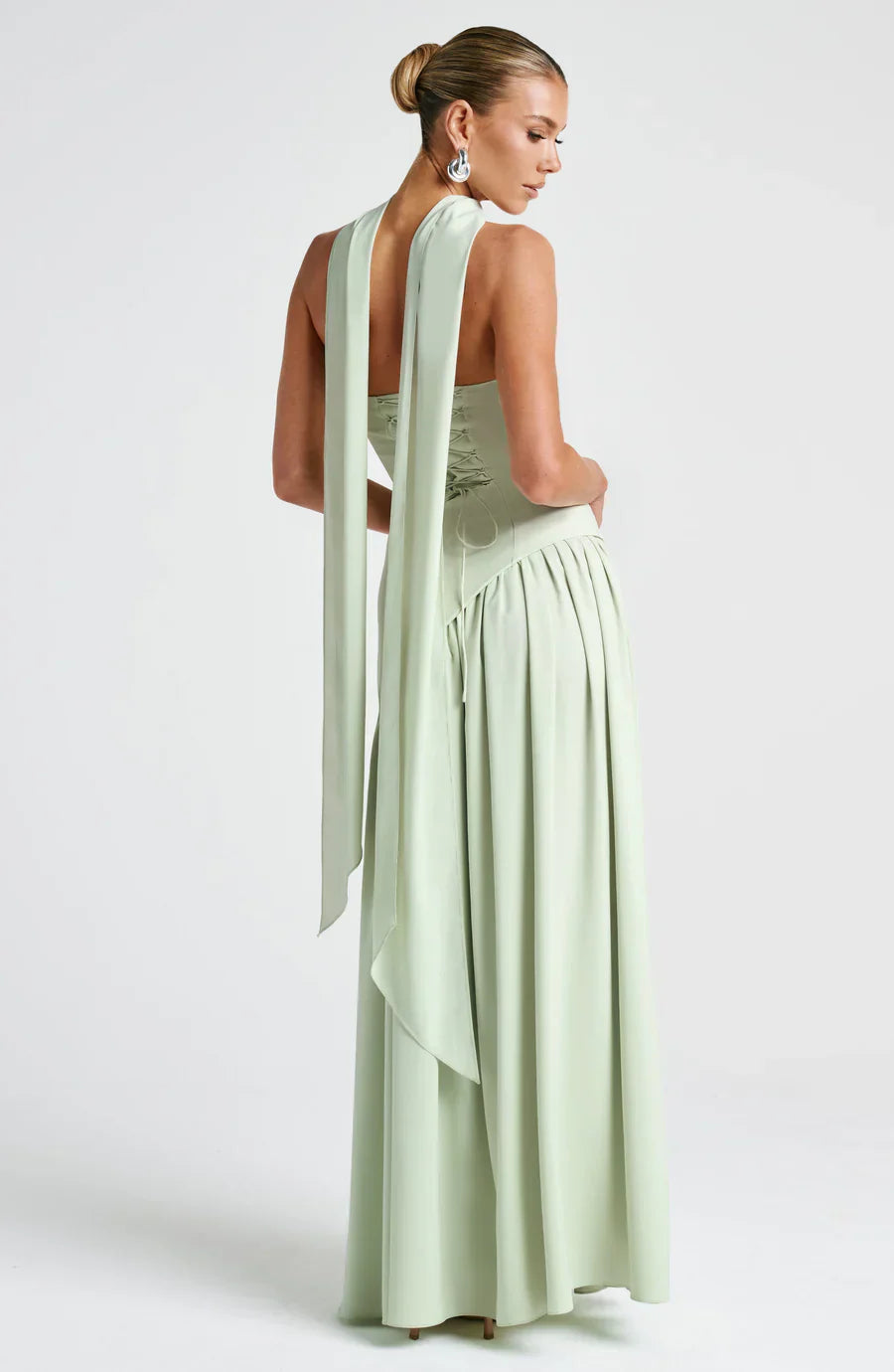Jiselle - Yellow Tight High Split Maxi Dress