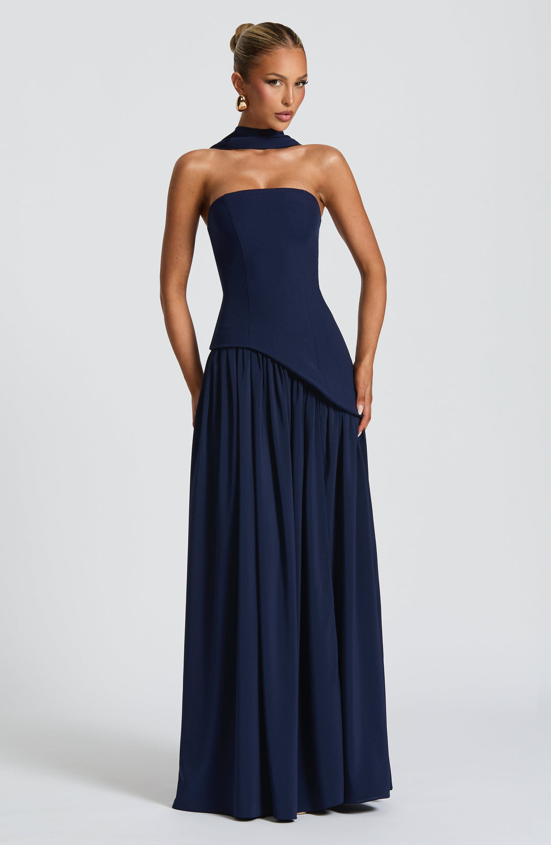 Jiselle | Brown Tight High Split Maxi Dress