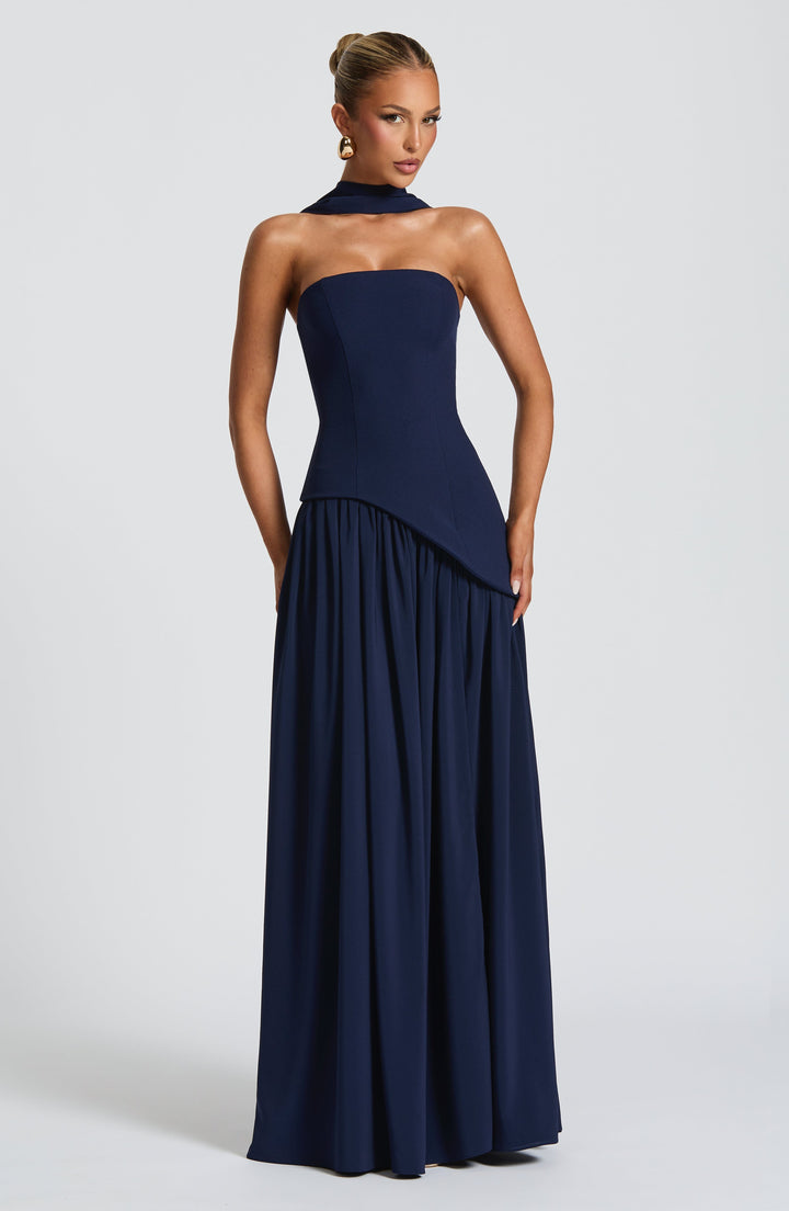 Jiselle | Brown Tight High Split Maxi Dress
