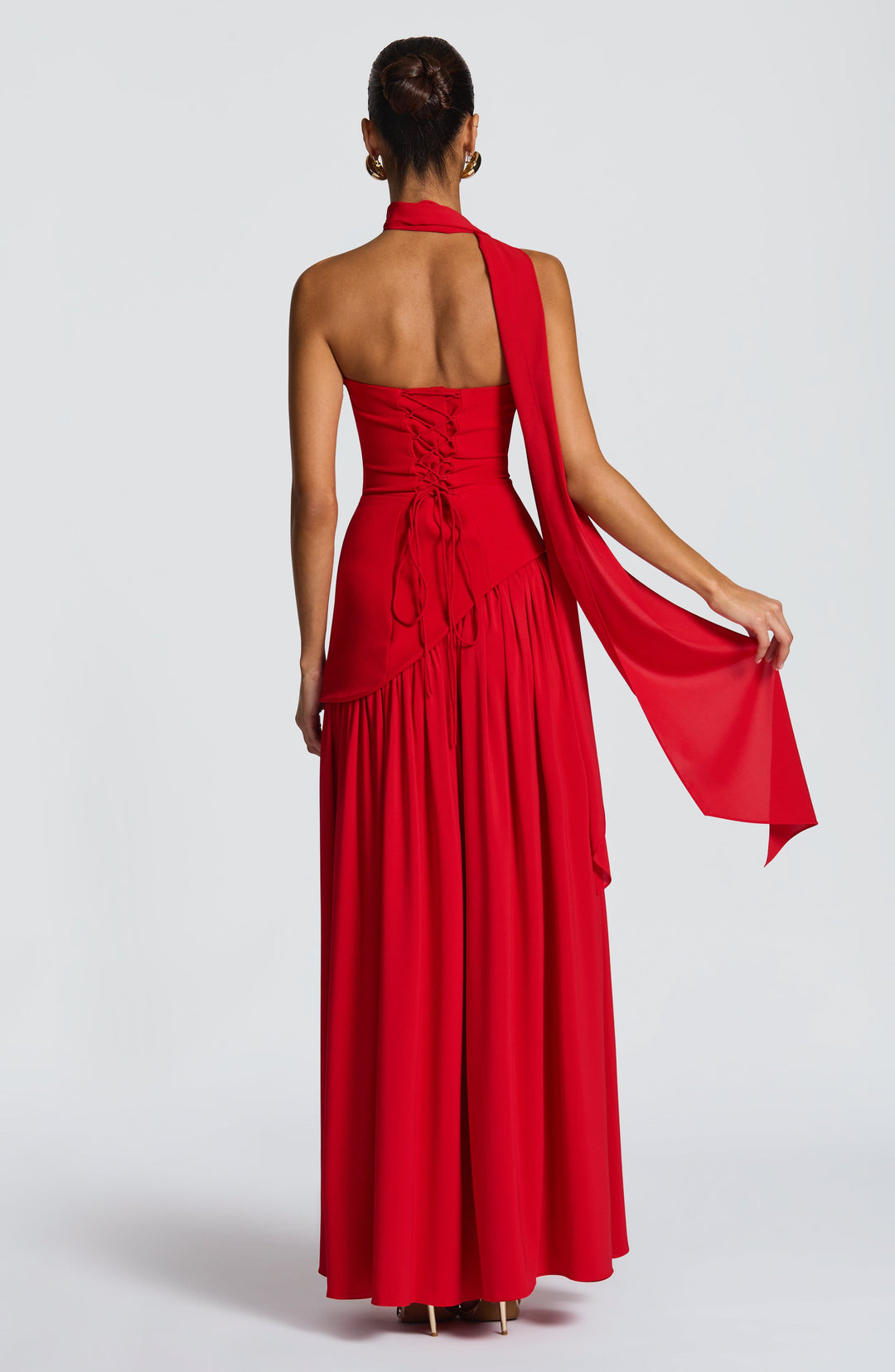 Jiselle | Brown Tight High Split Maxi Dress