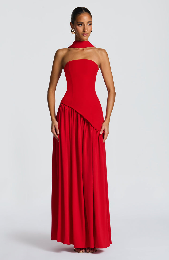 Jiselle | Brown Tight High Split Maxi Dress