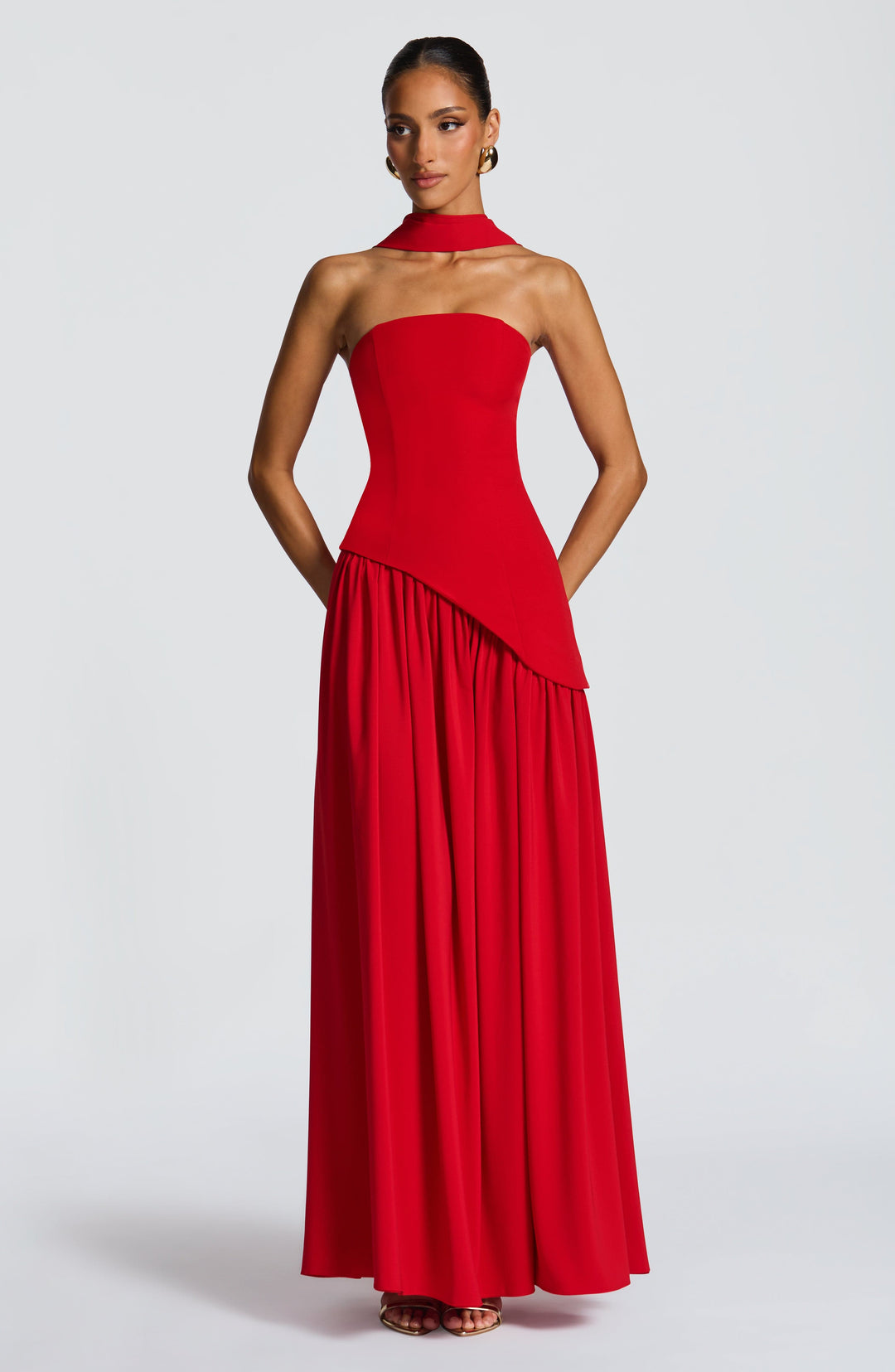 Jiselle | Brown Tight High Split Maxi Dress