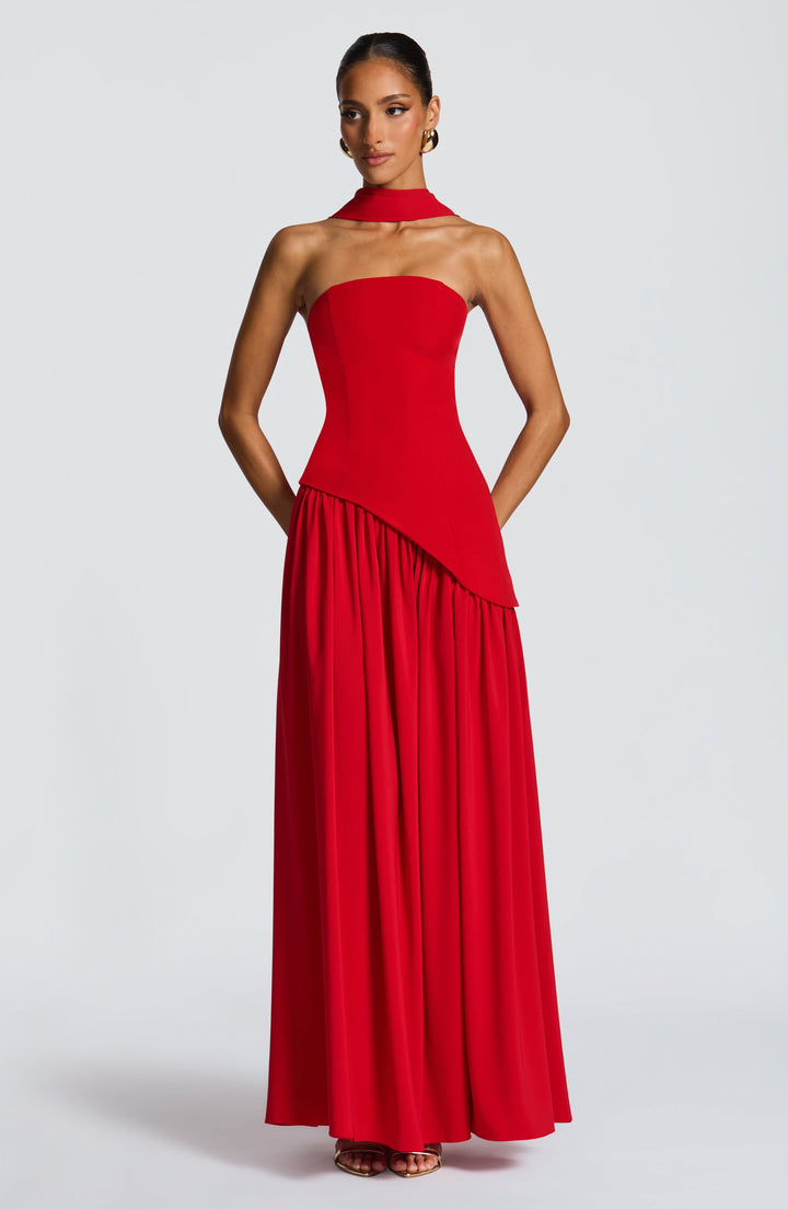 Jiselle | Brown Tight High Split Maxi Dress