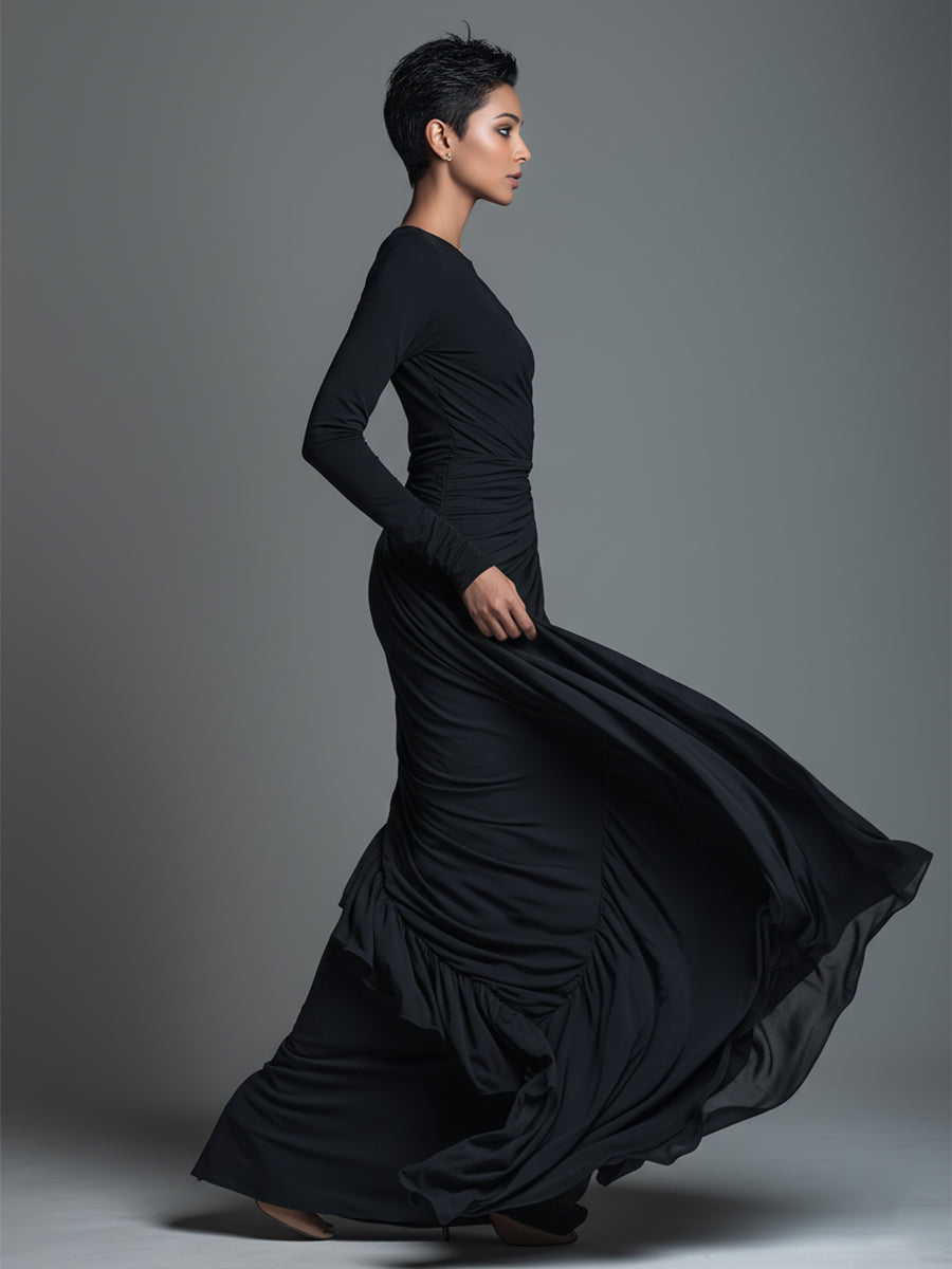 Nova | Jersey Knit Ruched Maxi Dress