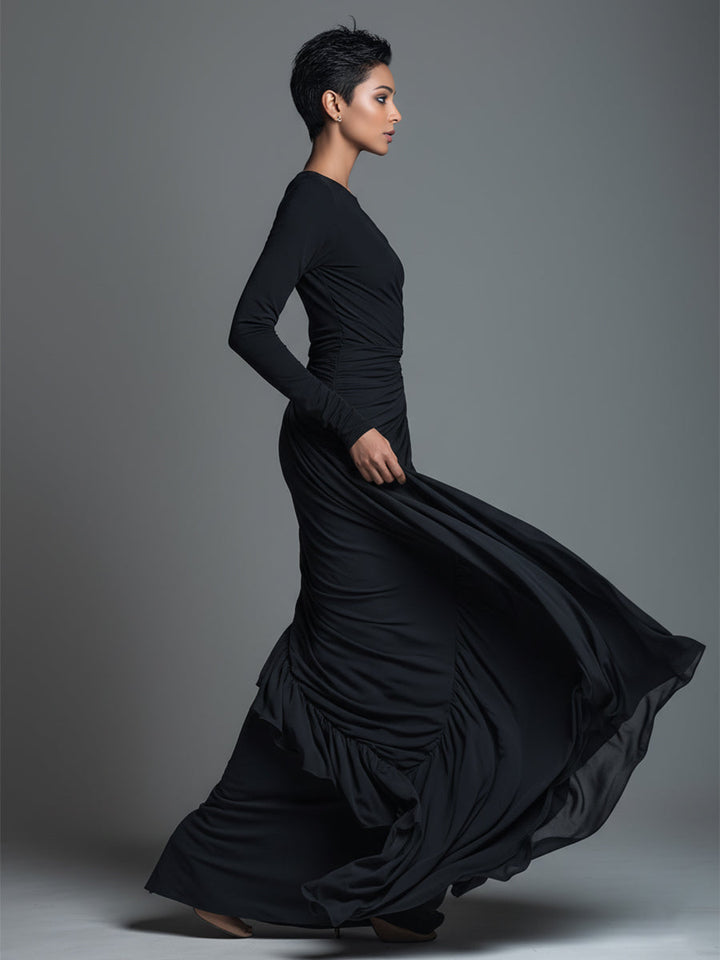 Nova | Jersey Knit Ruched Maxi Dress