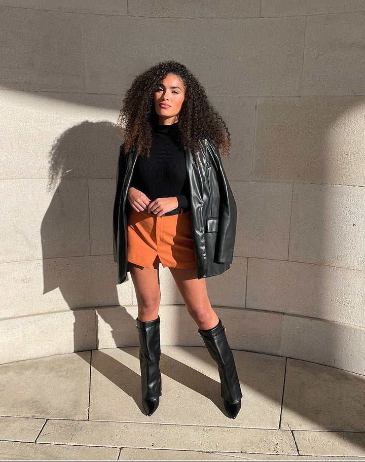 Orie | Buckle Pointed-Toe Knee-High Boots