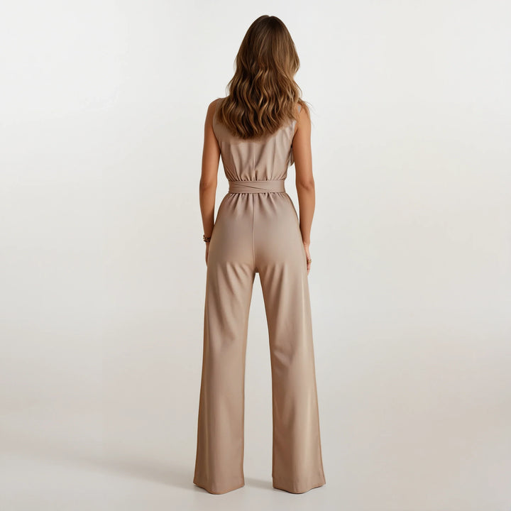 Noele - Khaki Sleeveless Jumpsuit