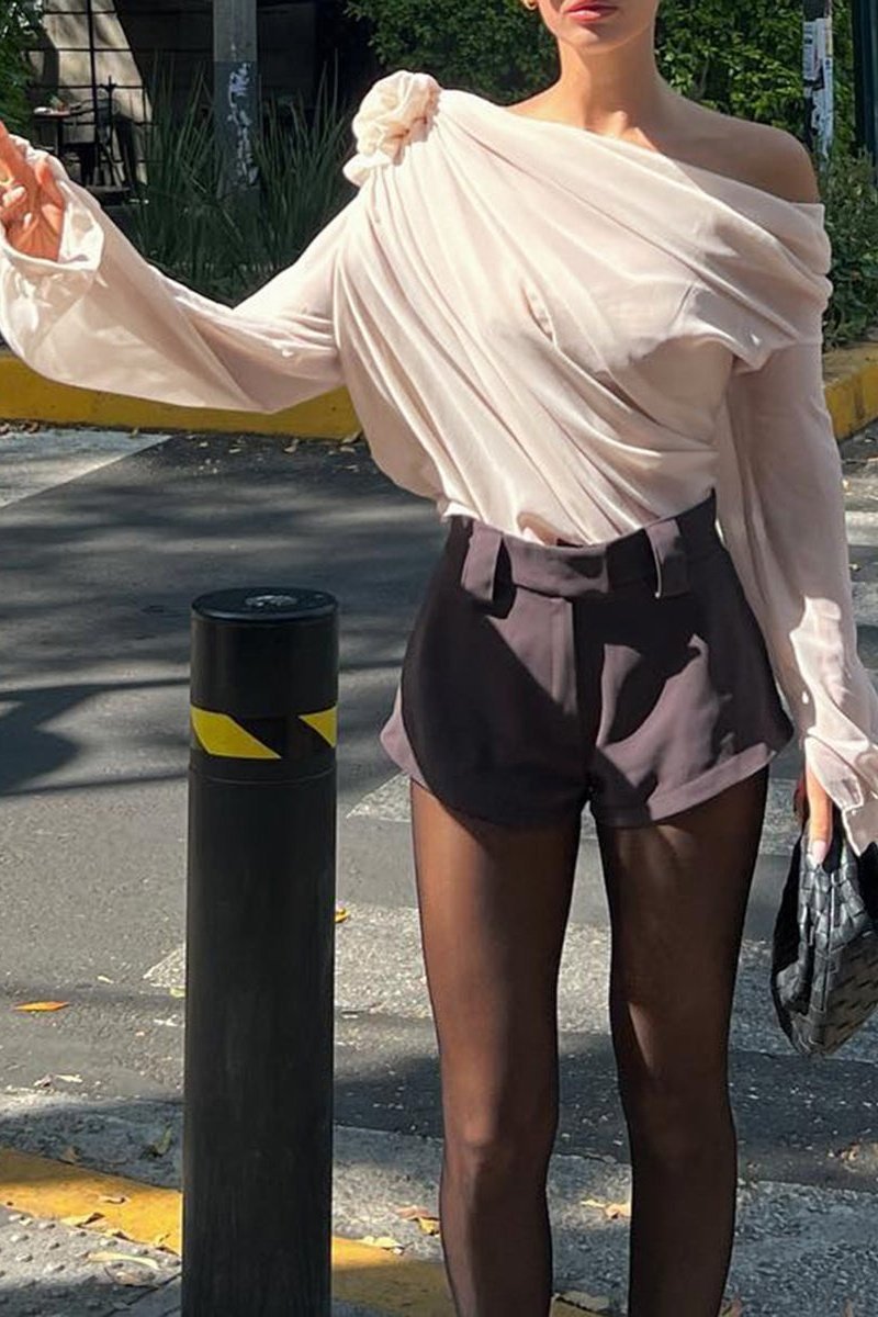 Mellany | Flower One Shoulder Top