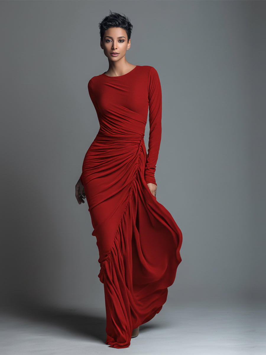 Nova | Jersey Knit Ruched Maxi Dress