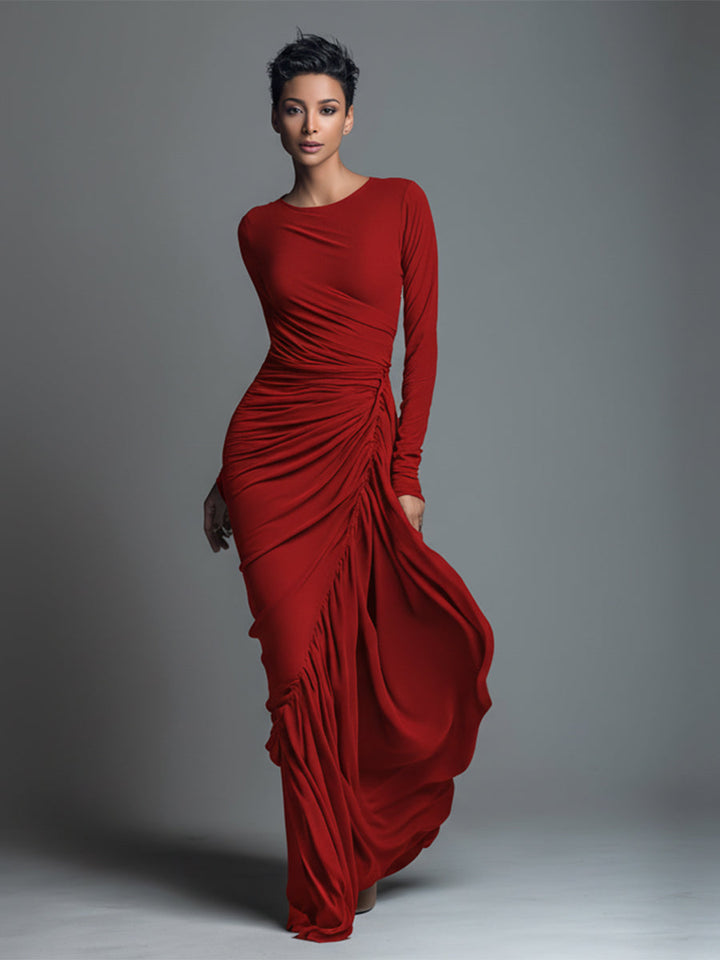 Nova | Jersey Knit Ruched Maxi Dress